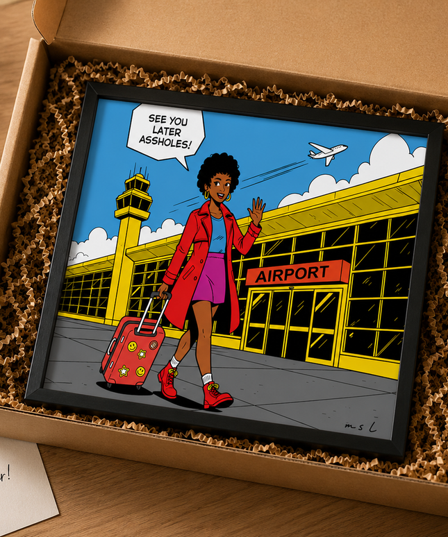 See You Later Assholes! Wall Art – Travel Comic Poster
