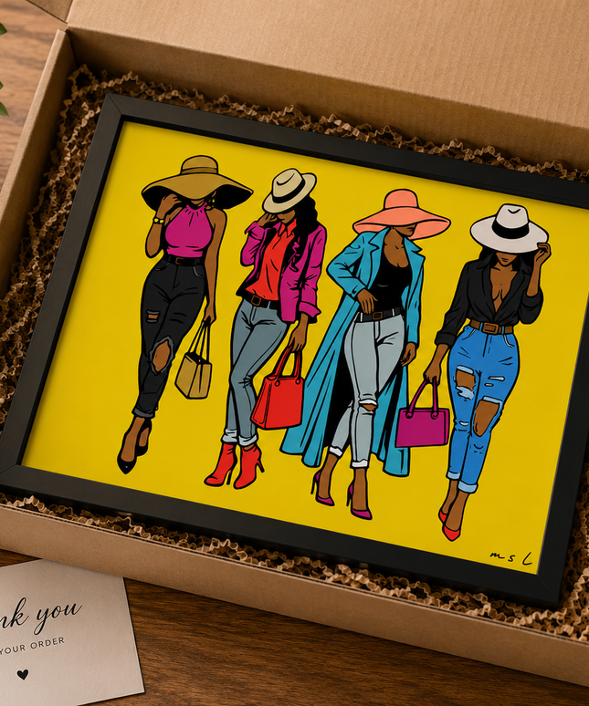Fashion Hat Collection Wall Art – Stylish Women Fashion Poster