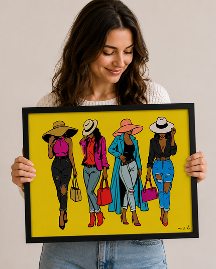 Fashion Hat Collection Wall Art – Stylish Women Fashion Poster