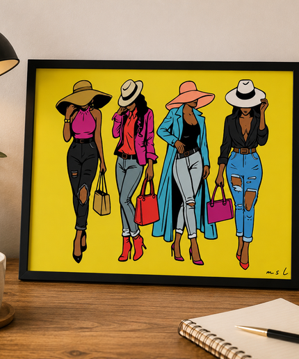 Fashion Hat Collection Wall Art – Stylish Women Fashion Poster