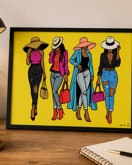 Fashion Hat Collection Wall Art – Stylish Women Fashion Poster