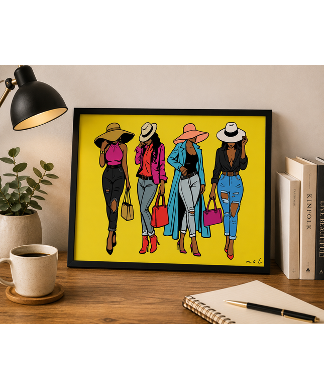 Fashion Hat Collection Wall Art – Stylish Women Fashion Poster