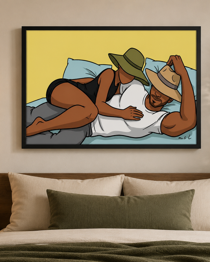 Relaxing Couple Wall Art – Romantic Lifestyle Poster