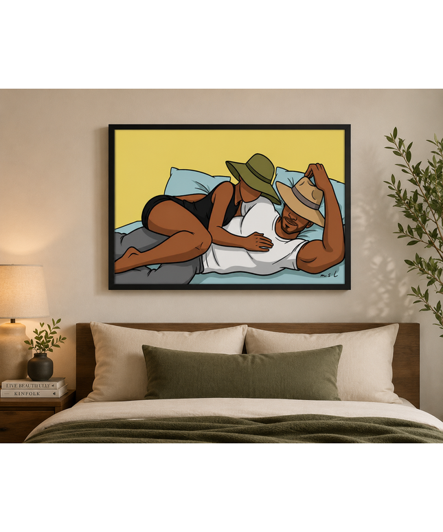 Relaxing Couple Wall Art – Romantic Lifestyle Poster
