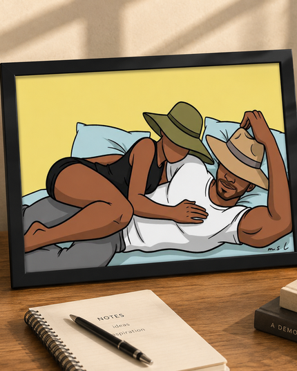 Relaxing Couple Wall Art – Romantic Lifestyle Poster