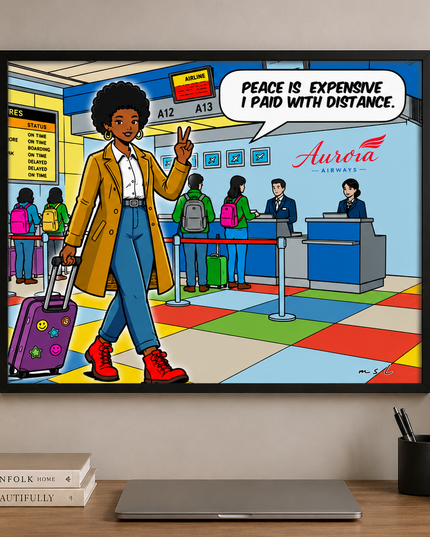 Peace Is Expensive Wall Art – Travel Freedom Comic Poster