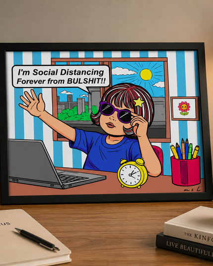 Social Distancing Forever Wall Art – Funny Comic Poster