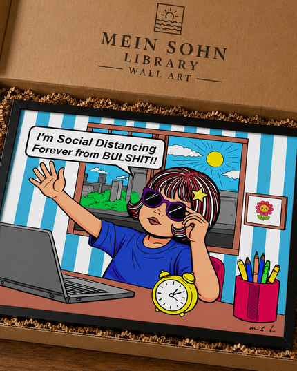 Social Distancing Forever Wall Art – Funny Comic Poster