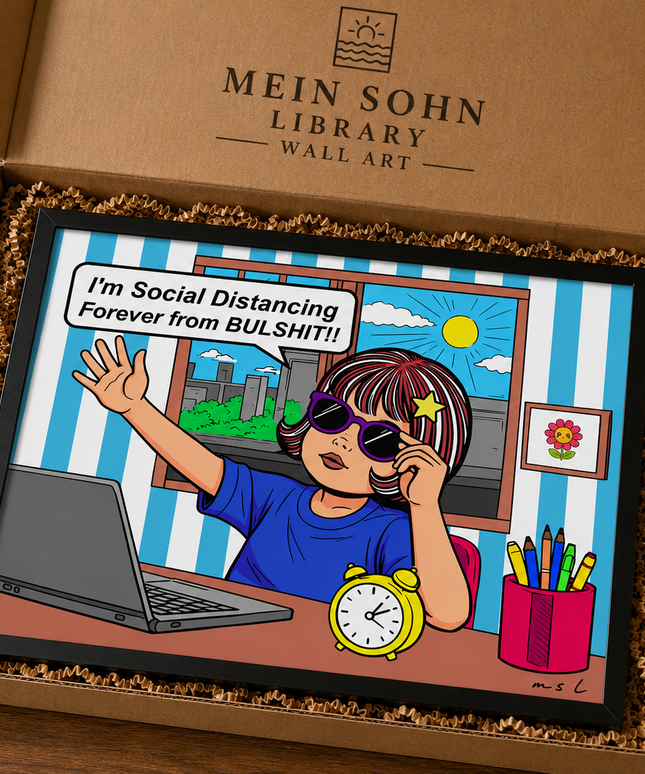 Social Distancing Forever Wall Art – Funny Comic Poster