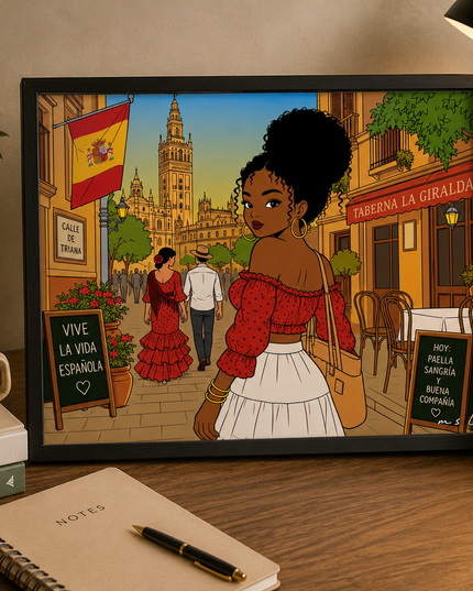 Spanish Travel Girl Wall Art – Sevilla Spain Poster