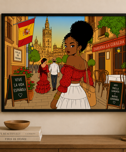 Spanish Travel Girl Wall Art – Sevilla Spain Poster