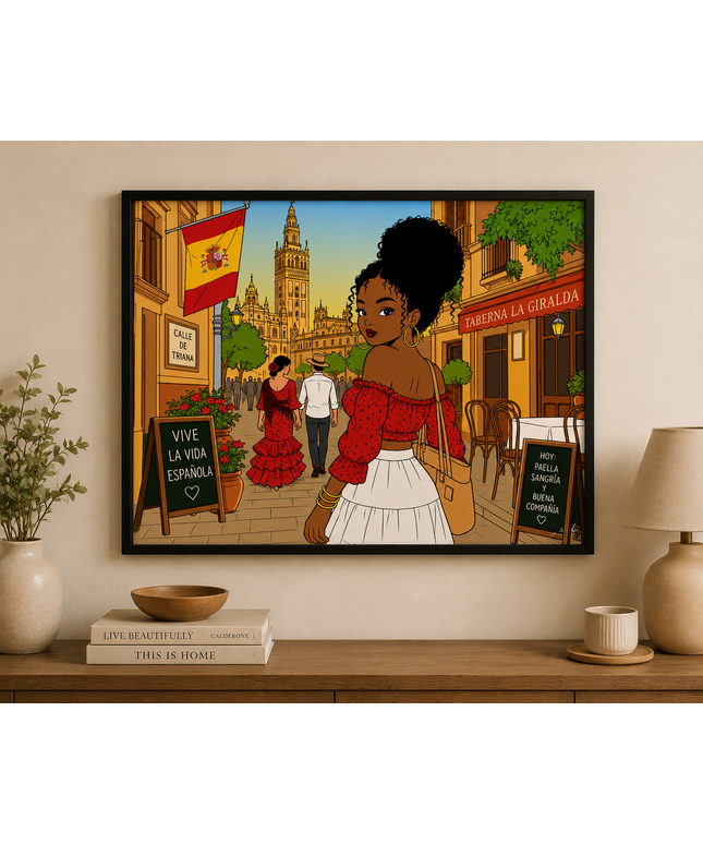 Spanish Travel Girl Wall Art – Sevilla Spain Poster