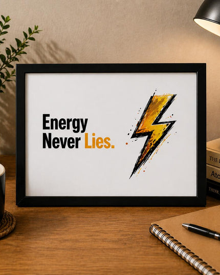 Energy Never Lies – Framed Wall Art