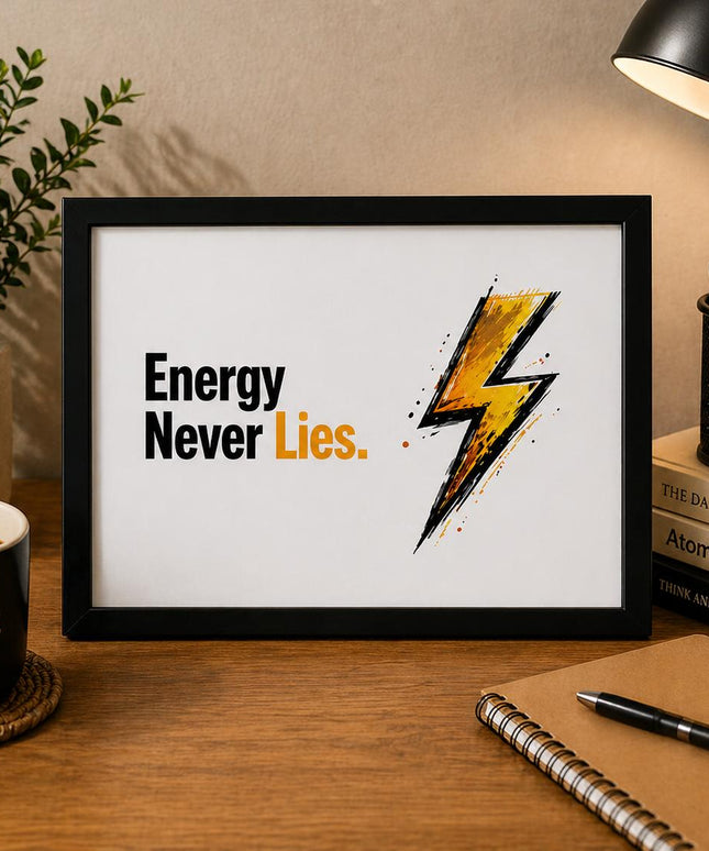 Energy Never Lies – Framed Wall Art