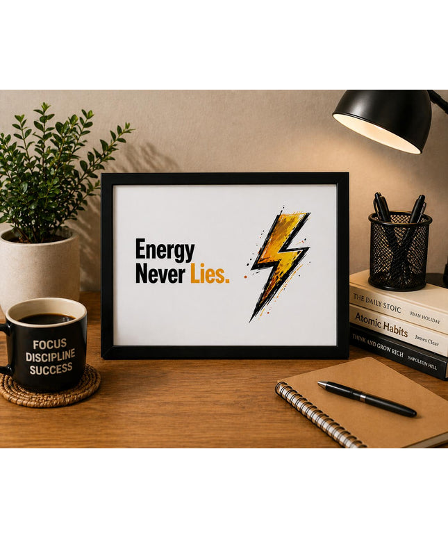 Energy Never Lies – Framed Wall Art