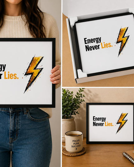 Energy Never Lies – Framed Wall Art