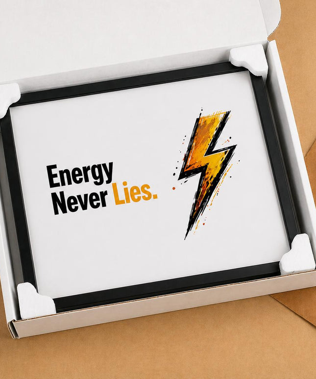 Energy Never Lies – Framed Wall Art