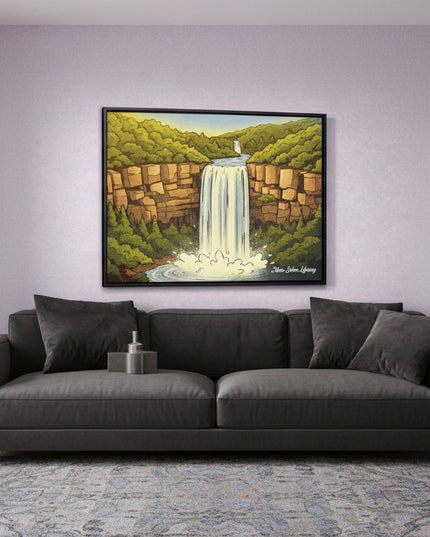 Golden Falls - Framed Wall Art
