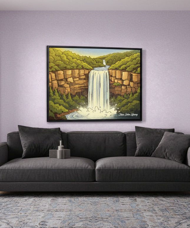 Golden Falls - Framed Wall Art