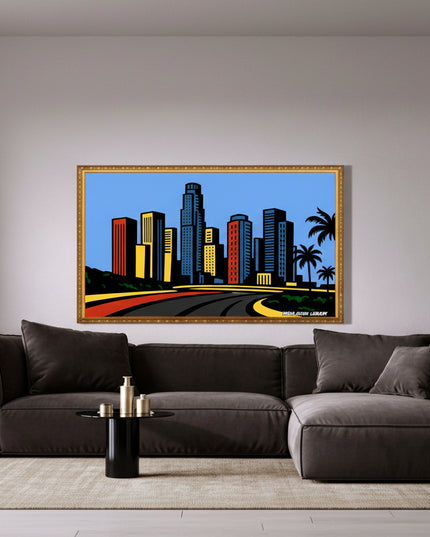 Colorful Cityscape – Framed Wall Art