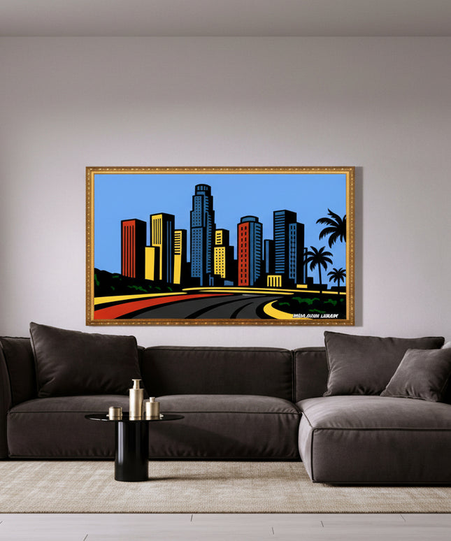 Colorful Cityscape – Framed Wall Art