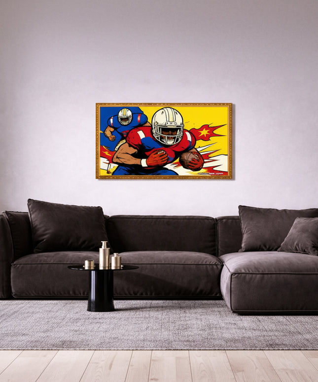 Dynamic Football Players - Framed Wall Art