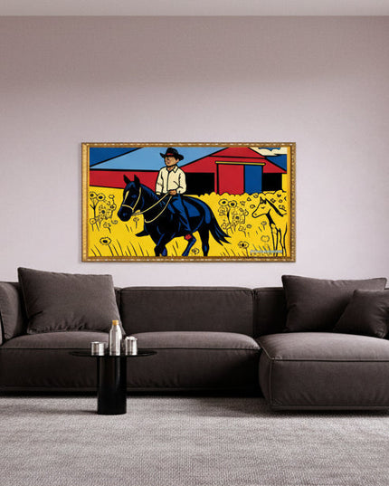 Countryside Cowboy – Framed Wall Art