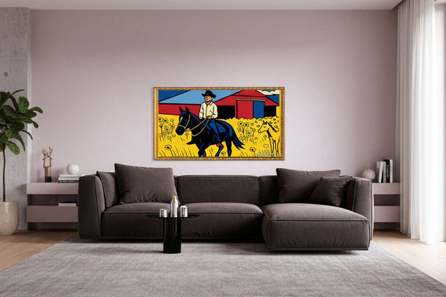 Countryside Cowboy – Framed Wall Art
