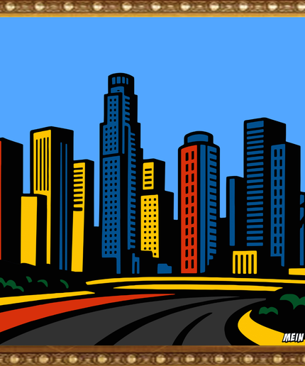 Colorful Cityscape – Framed Wall Art