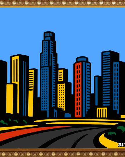 Colorful Cityscape – Framed Wall Art