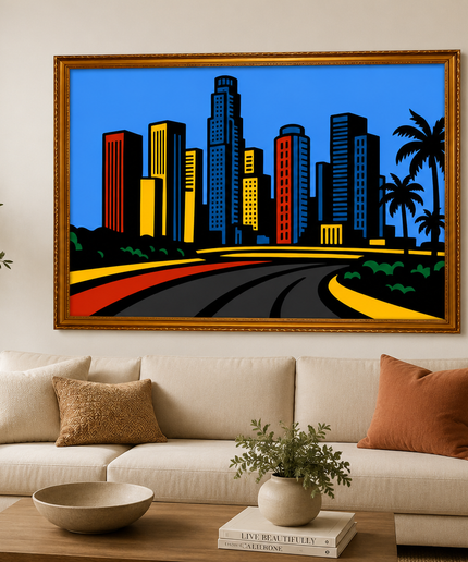 Colorful Cityscape – Framed Wall Art