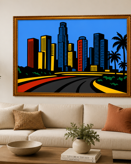 Colorful Cityscape – Framed Wall Art