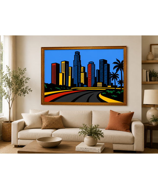 Colorful Cityscape – Framed Wall Art
