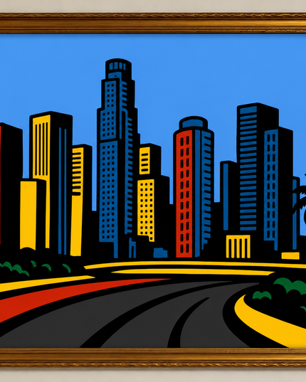Colorful Cityscape – Framed Wall Art