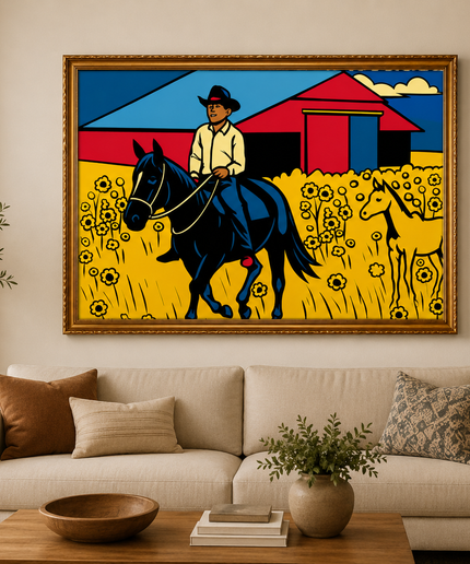Countryside Cowboy – Framed Wall Art