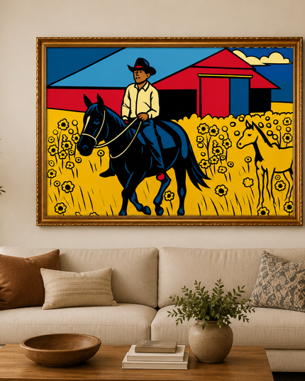 Countryside Cowboy – Framed Wall Art