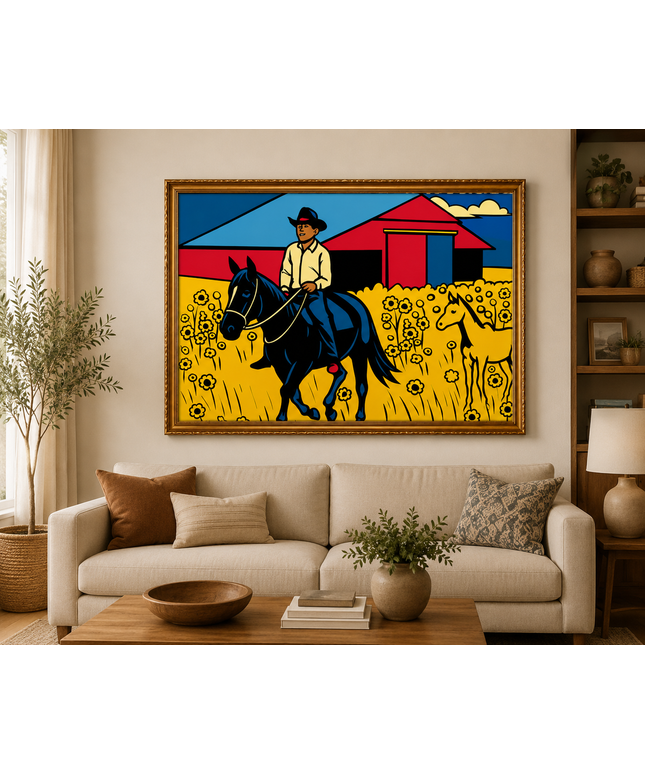 Countryside Cowboy – Framed Wall Art