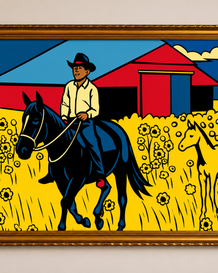 Countryside Cowboy – Framed Wall Art