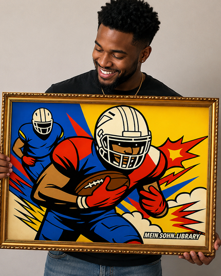 Dynamic Football Players - Framed Wall Art