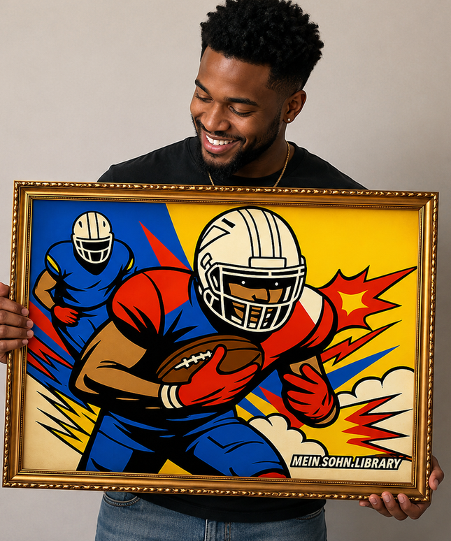 Dynamic Football Players - Framed Wall Art