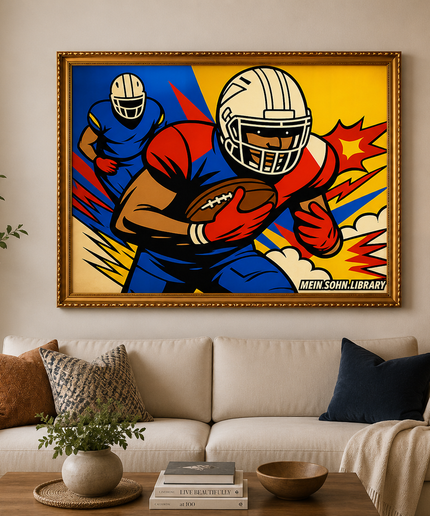 Dynamic Football Players - Framed Wall Art