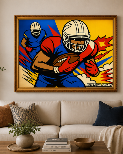 Dynamic Football Players - Framed Wall Art