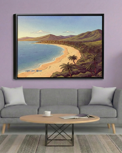 Golden Shoreline - Framed Wall Art