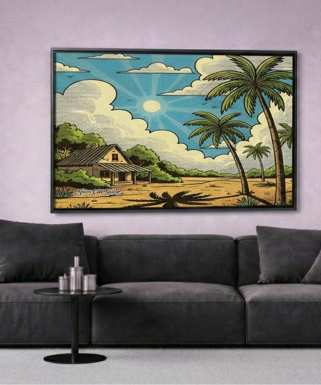 Sunlit Retreat - Framed Wall Art