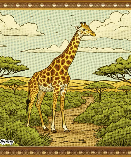 Golden Giraffe Safari – Framed Wall Art