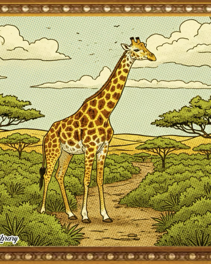 Golden Giraffe Safari – Framed Wall Art