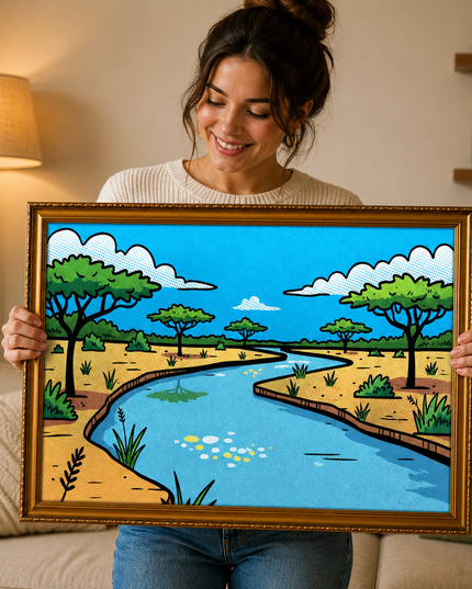 Riverside Serenity – Framed Wall Art