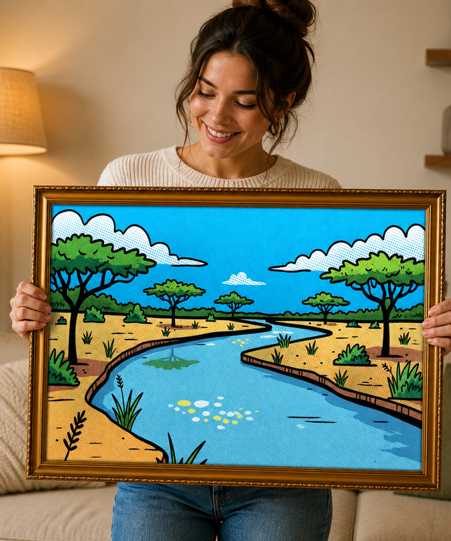 Riverside Serenity – Framed Wall Art