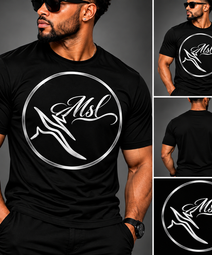 MSL Silver-Color Signature Graphic T-Shirt