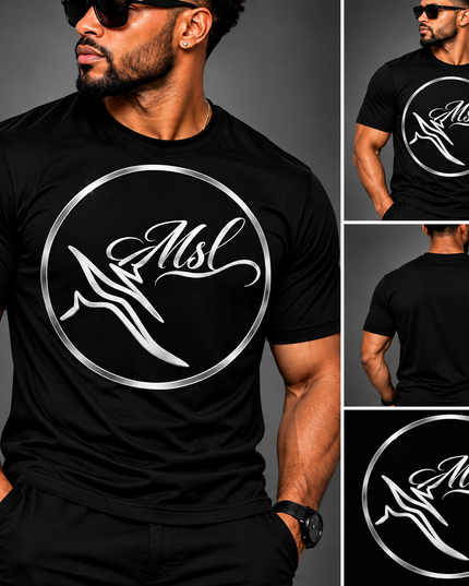 MSL Silver-Color Signature Graphic T-Shirt